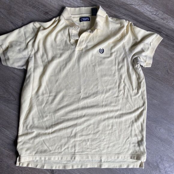 Chaps Short Sleeve Polo Shirt Large Yellow - Picture 1 of 6